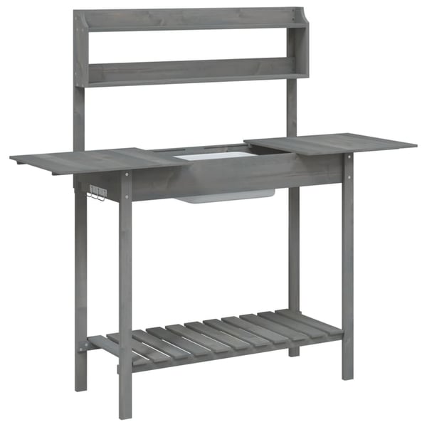 vidaXL Pottebord med skap 147,5x44x139,5 cm heltre gran