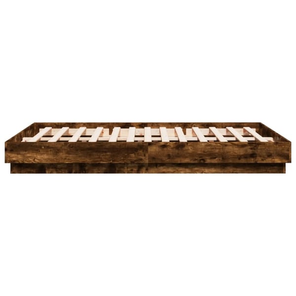 vidaXL Sengeramme røkt eik 120x200 cm konstruert tre