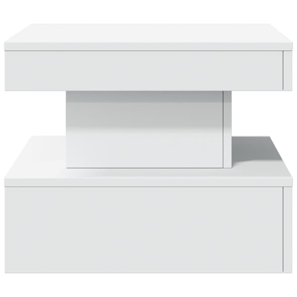 vidaXL Salongbord med LED-lys hvit 50x50x40 cm