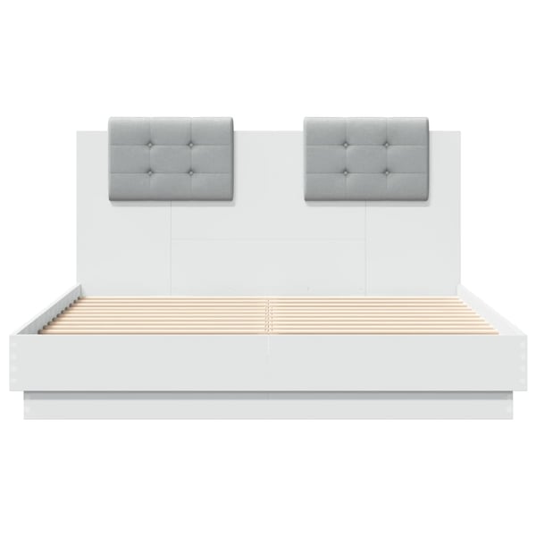 vidaXL Sengeramme med hodegavl hvit 120x190 cm konstruert tre