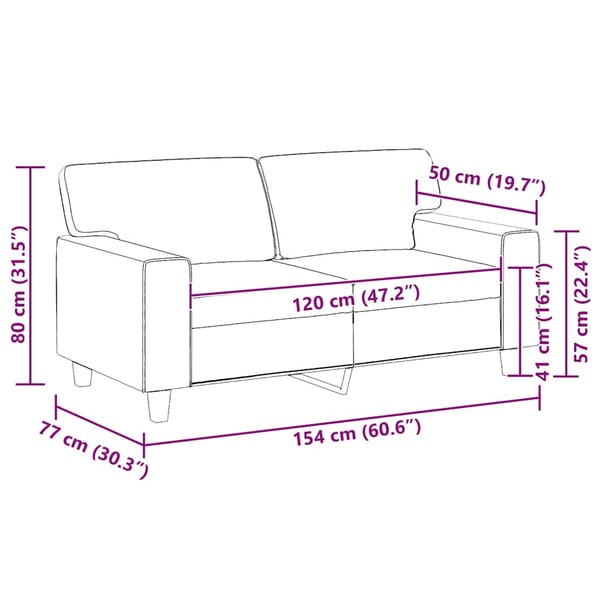 vidaXL 2-sitssoffa cappuccino 120 cm konstläder
