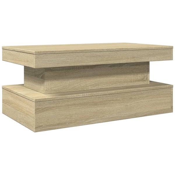 vidaXL Salongbord med LED-lys sonoma eik 90x50x40 cm