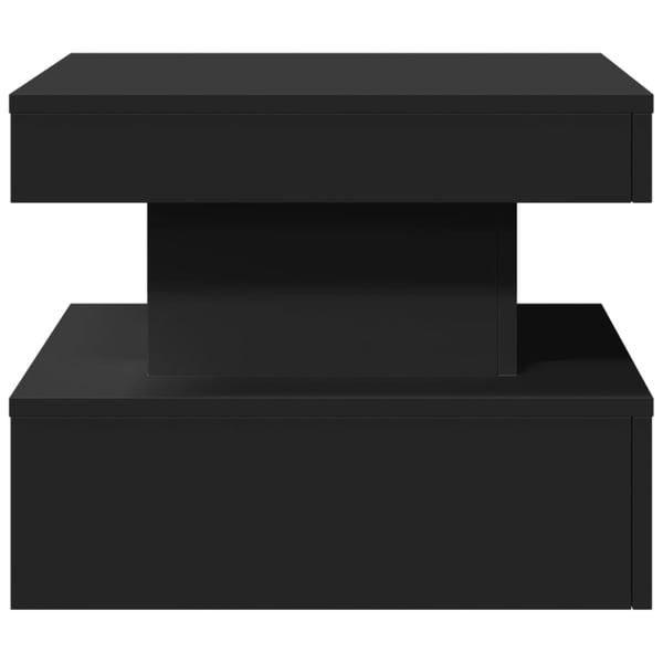 vidaXL sofabord med LED-lys 50x50x40 cm sort