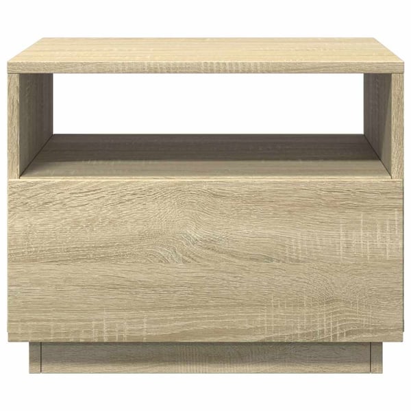 vidaXL Salongbord med LED-lys sonoma eik 50x49x40 cm