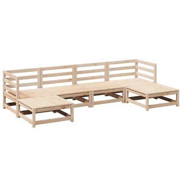 vidaXL Hagesofasett 6 deler heltre furu
