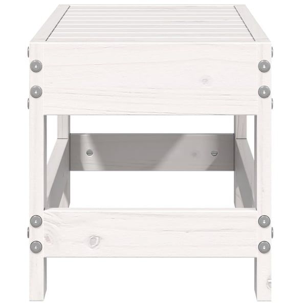 vidaXL Hagefotskammel hvit 62x30x32 cm heltre furu