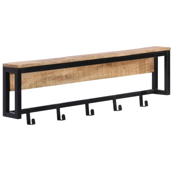 vidaXL knagerække 87x10x27 cm massivt ru mangotræ