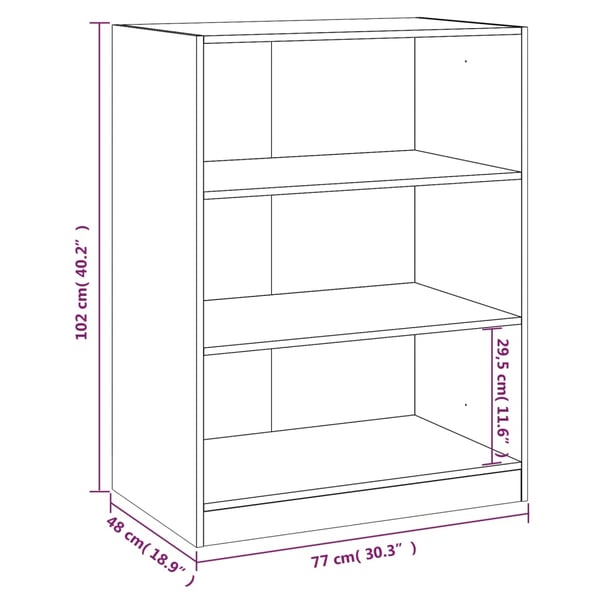 vidaXL Garderobe brun eik 77x48x102 cm konstruert tre
