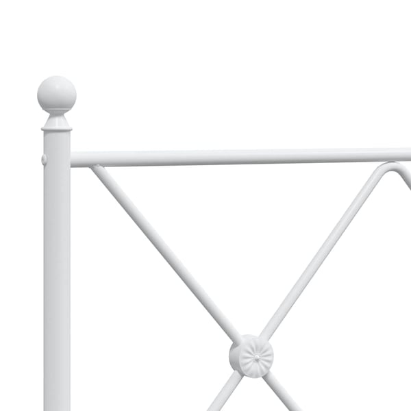 vidaXL Utskiftbar sengegavl i metall hvit 200 cm