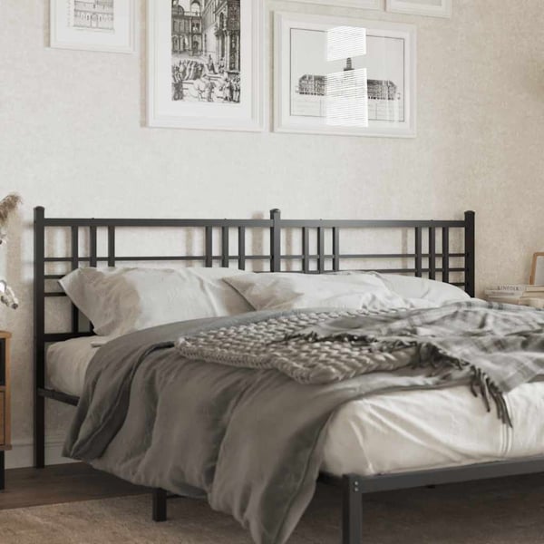vidaXL Utskiftbar sengegavl i metall svart 193 cm