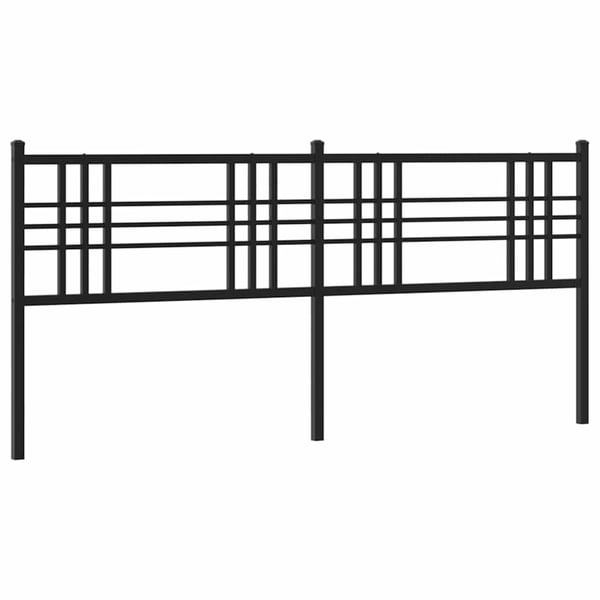 vidaXL Utskiftbar sengegavl i metall svart 193 cm