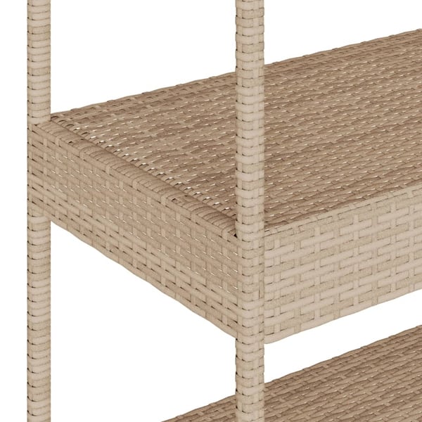 vidaXL barvogn med 3 hylder polyrattan og massivt akacietræ beige