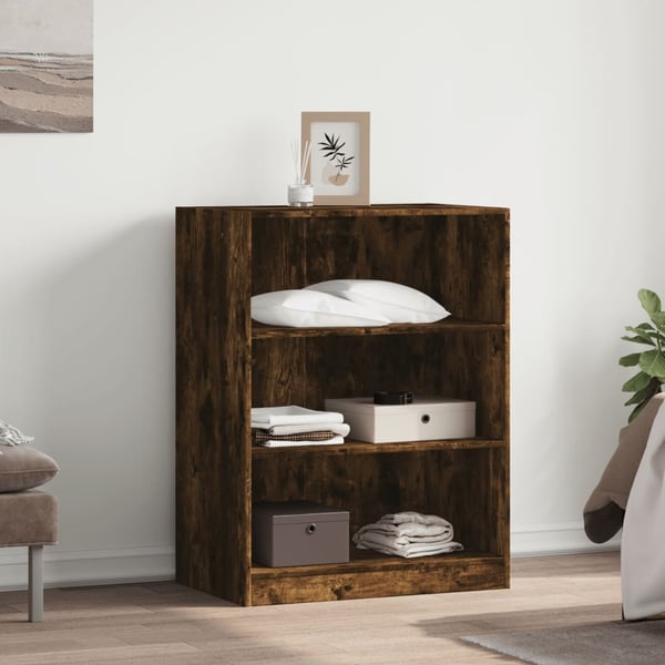 vidaXL Garderobe røkt eik 77x48x102 cm konstruert tre