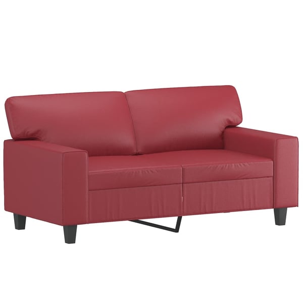 vidaXL sofasæt 3 dele kunstlæder vinrød