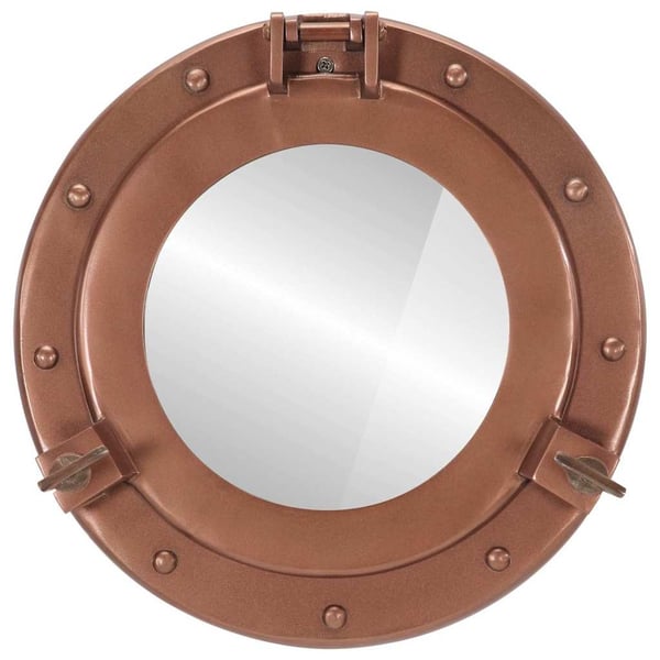 vidaXL Kuøyespeil vegghengt Φ30 cm aluminium og glass