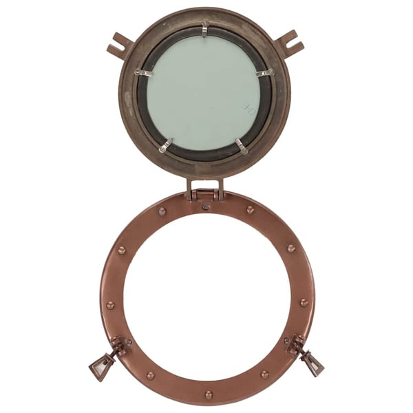 vidaXL Kuøyespeil vegghengt Φ30 cm aluminium og glass