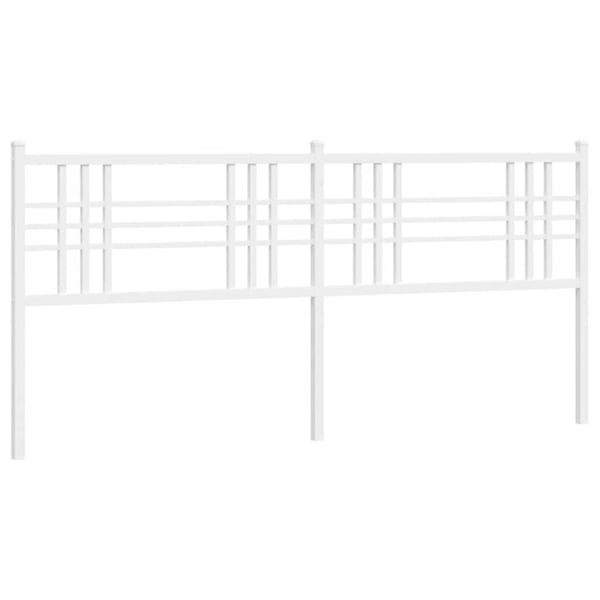 vidaXL Utskiftbar sengegavl i metall hvit 180 cm
