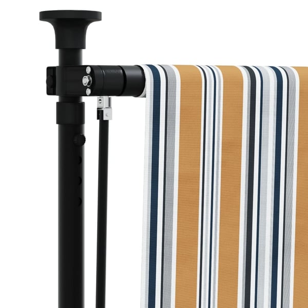 vidaXL Utendørs rullegardin gul og hvit 150x270 cm stoff og stål