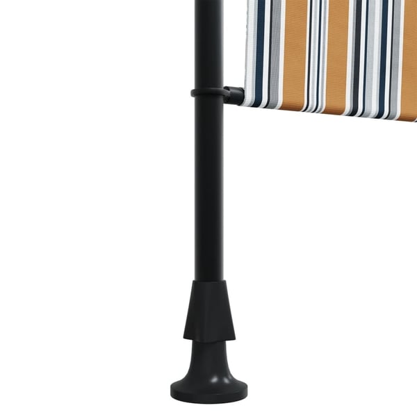 vidaXL Utendørs rullegardin gul og hvit 150x270 cm stoff og stål