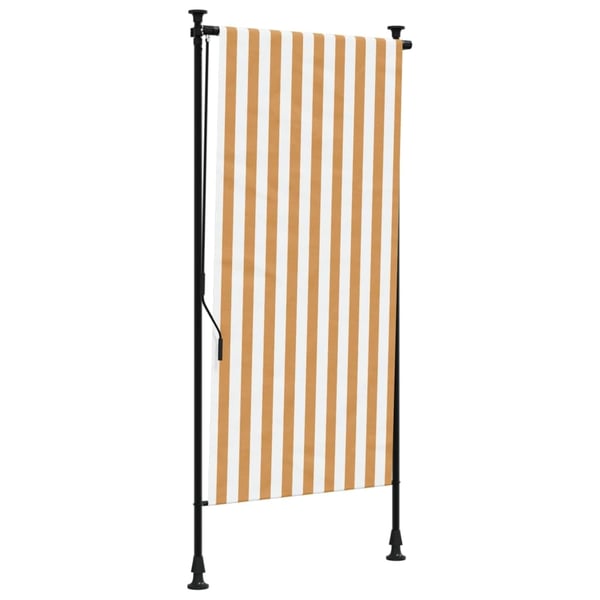 vidaXL Ulkorullaverho oranssivalkoinen 120x270 cm kangas ja teräs