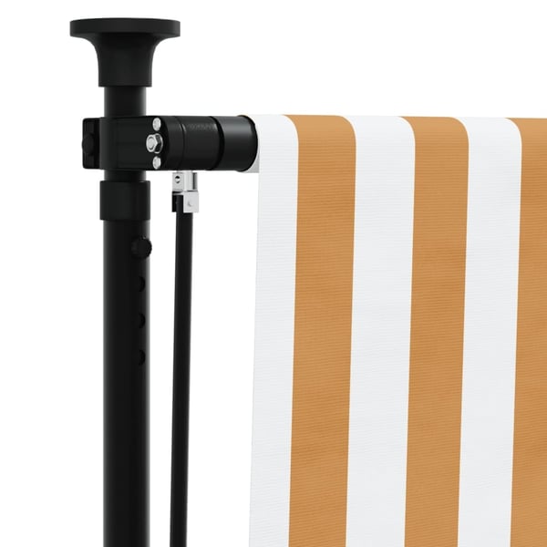 vidaXL Utendørs rullegardin oransje og hvit 120x270 cm stoff og stål