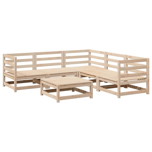 vidaXL sofasæt til haven 6 dele massivt fyrretræ