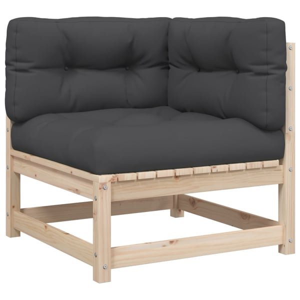 vidaXL sofasæt til haven 6 dele med hynder massivt fyrretræ