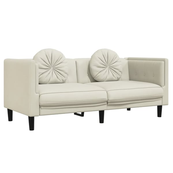 vidaXL sofasæt 2 dele med puder velour cremefarvet