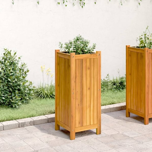 vidaXL plantekasse med for 31x31x75 cm massivt akacietræ