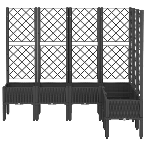 vidaXL plantekasse med espalier 160x120x142 cm PP sort