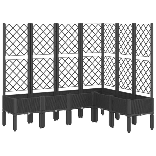 vidaXL Plantekasse med espalier svart 160x120x142 cm PP