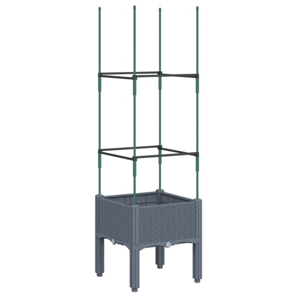 vidaXL plantekasse med espalier 40x40x142,5 cm PP blågrå