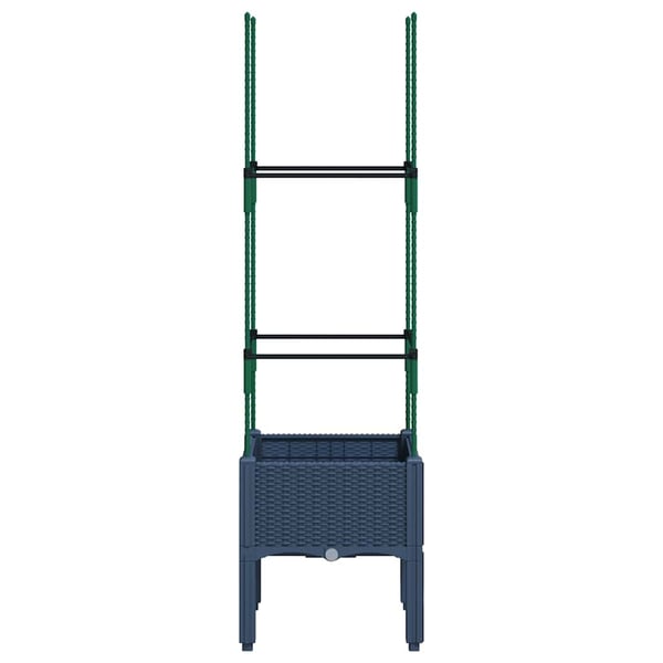 vidaXL plantekasse med espalier 40x40x142,5 cm PP blågrå