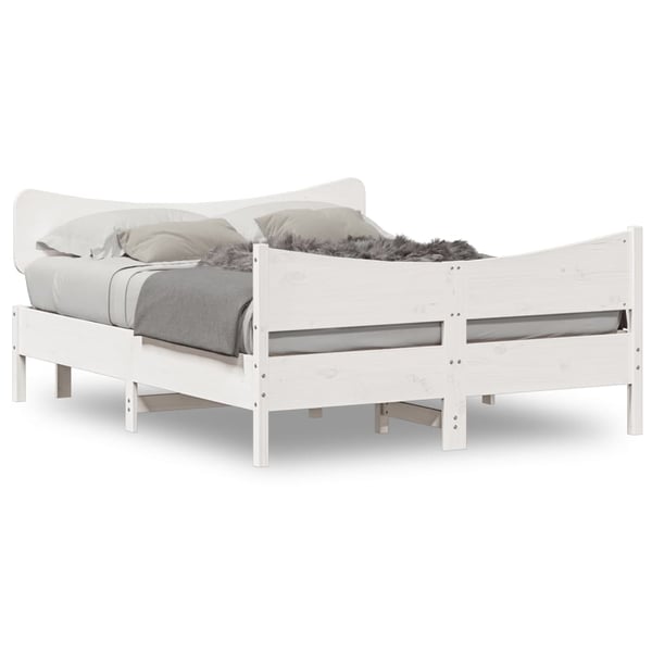 vidaXL Sengeramme uten madrass hvit 160x200 cm heltre furu
