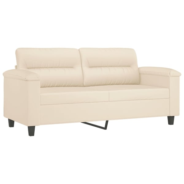 vidaXL sofasæt 2 dele med hynder mikrofiberstof beige