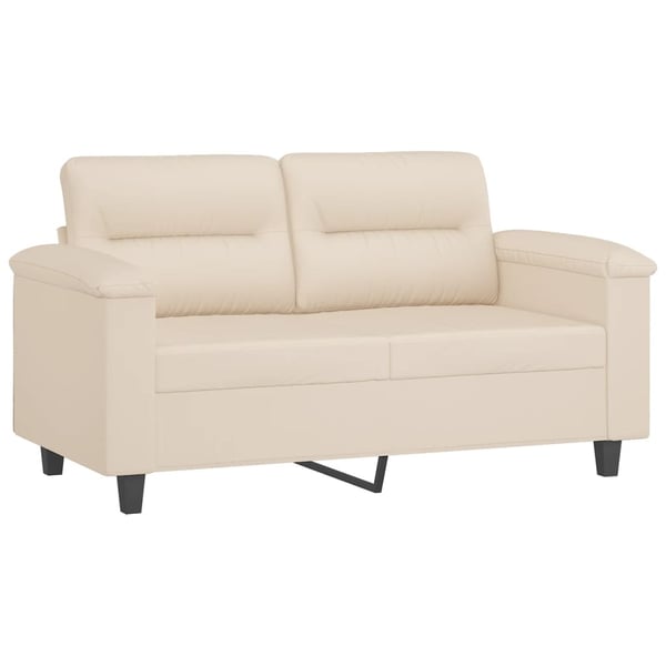 vidaXL sofasæt 2 dele med hynder mikrofiberstof beige