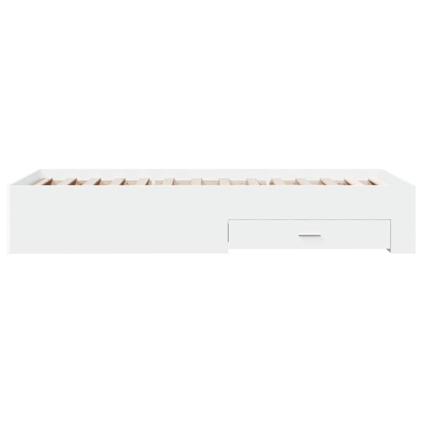 vidaXL Sengeramme med skuffer hvit 100x200 cm konstruert tre