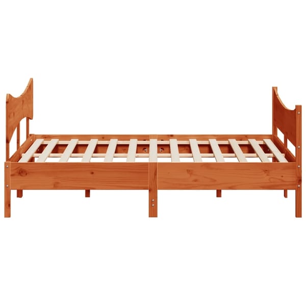 vidaXL Sengeramme uten madrass voksbrun 180x200 cm heltre furu