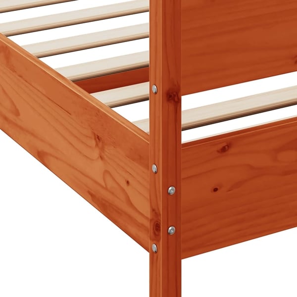 vidaXL Sengeramme uten madrass voksbrun 180x200 cm heltre furu