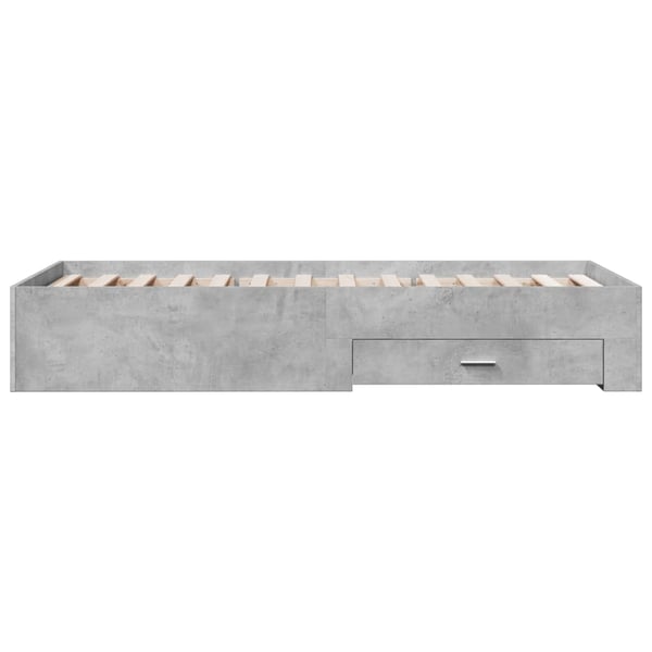 vidaXL Sengeramme med skuffer betonggrå 90x200 cm konstruert tre