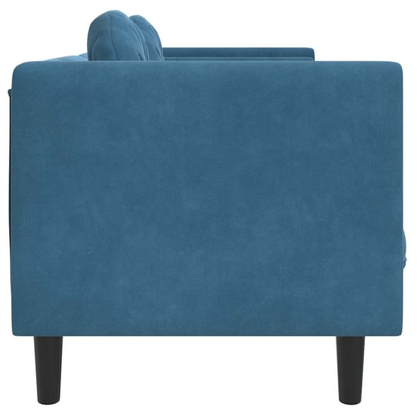 vidaXL Soffa med kuddar 3-sits blå sammet