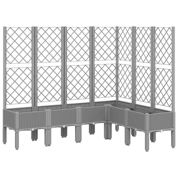 vidaXL Plantekasse med espalier lysegrå 160x120x142 cm PP