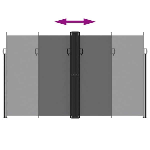 vidaXL sammenrullelig sidemarkise 200x1000 cm sort