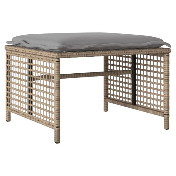 vidaXL sofasæt til haven 4 dele med hynder polyrattan og glas beige