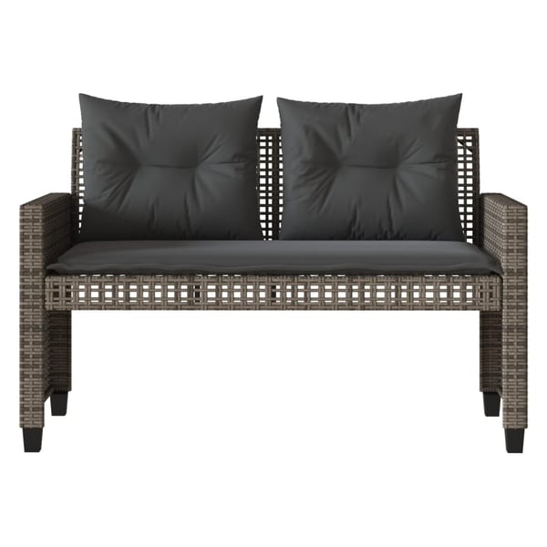 vidaXL sofasæt til haven 4 dele med hynder polyrattan og glas grå