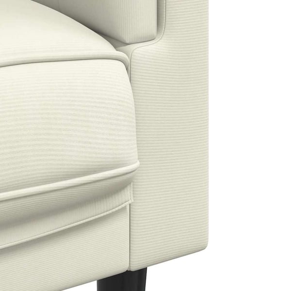 vidaXL Soffa med kuddar 2-sits gräddvit sammet