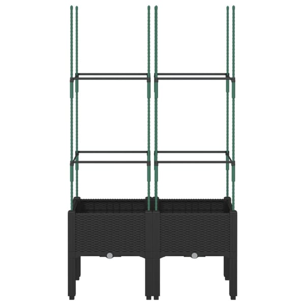 vidaXL Plantekasse med espalier svart 80x40x142,5 cm PP