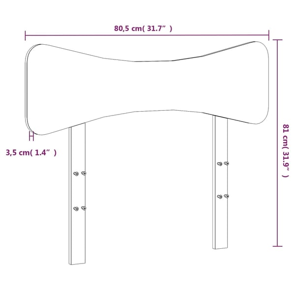 vidaXL Hodegavl voksbrun 75 cm heltre furu