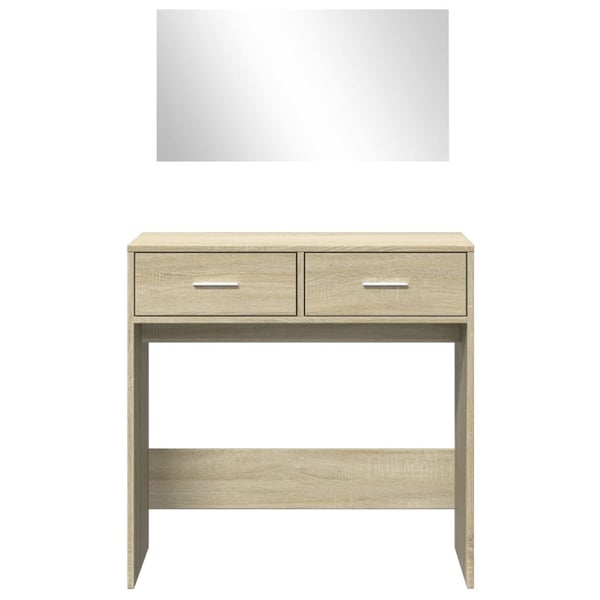 vidaXL makeupbord med spejl 80x39x80 cm sonoma-eg