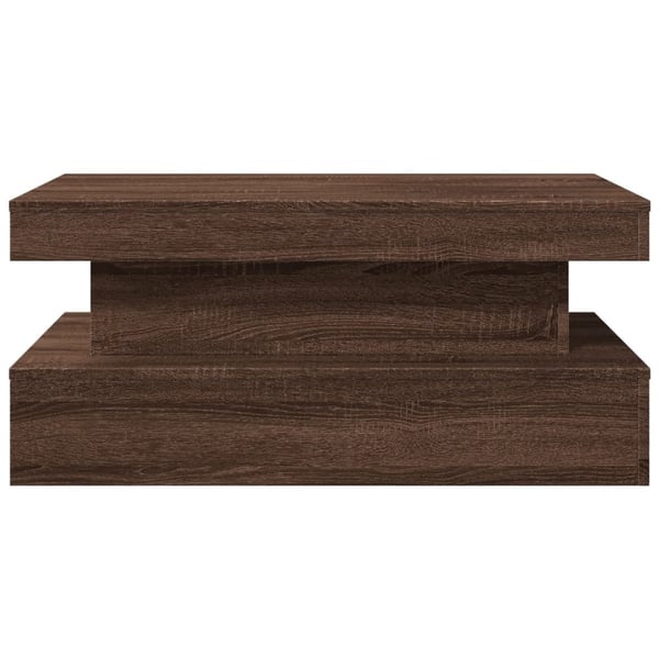 vidaXL Salongbord med LED-lys brun eik 90x50x40 cm